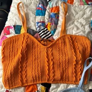 Zara cropped knit tank tops